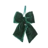 Green Velvet Christmas Bow 29CM