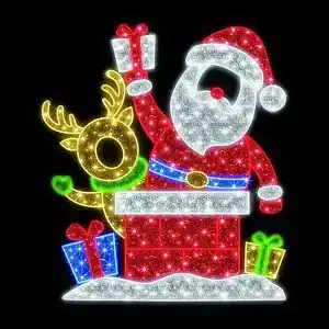 Santa & Rudolph Selfie Frame Outdoor Decoration