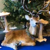 Woodland Resting Deer With Wreath Christmas Decoration