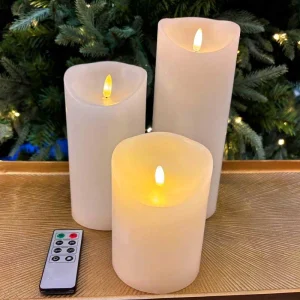 Battery Operated White Christmas Candles