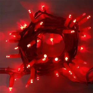 Connectable White Cable Outdoor Christmas Lights Red