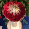 Red Mushroom With Glitter Christmas Tabletop Decoration