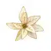 White Flower With Gold Glitter Christmas Tree Decoration