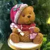 Christmas Teddy Bear With Candy Cane Table Top Indoor Decoration