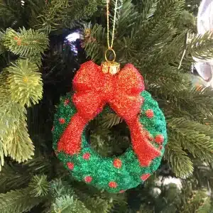 Wreath With Bow Christmas Tree Decoration