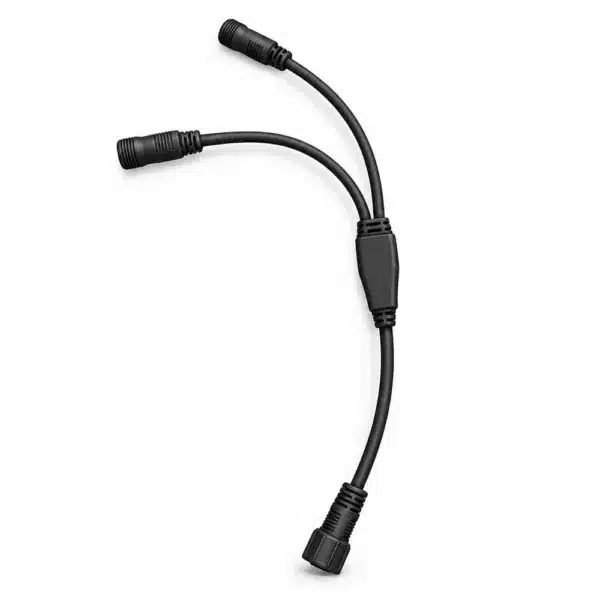 2 way connector for mains voltage string lights in black colour