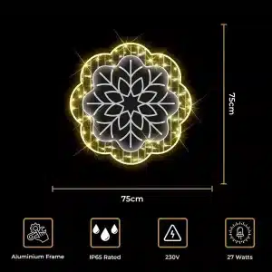 2D Christmas snowflake decoration size and features