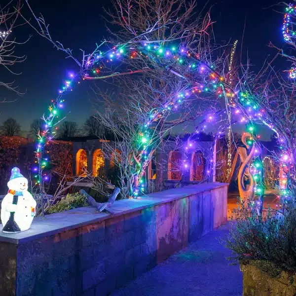 300 LED connectable cluster Christmas lights in multi colour tunnel display