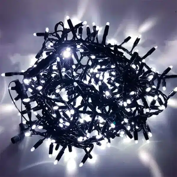 300 low voltage connectable LED cluster Christmas lights in ice white