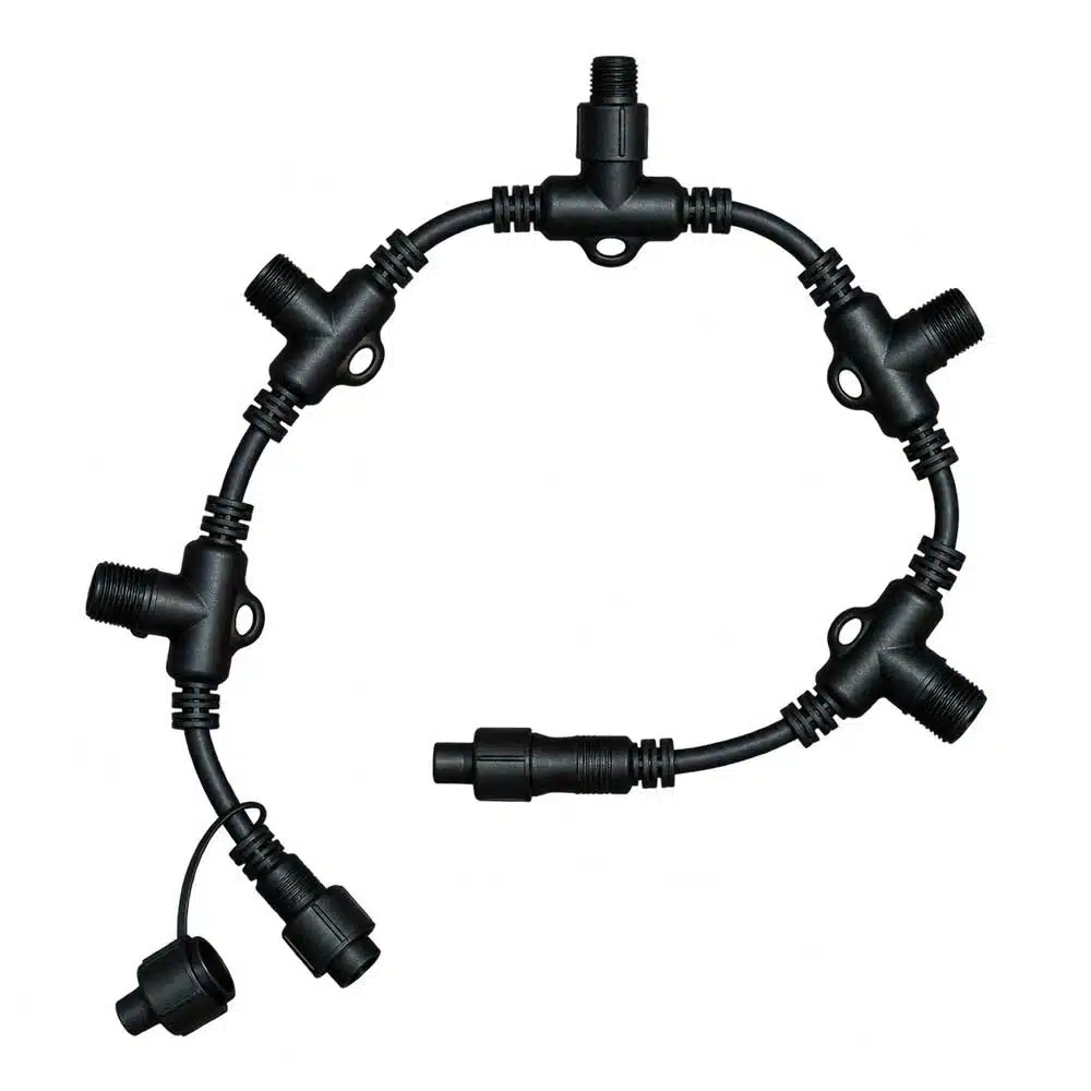 5-way-splitter-for-mains-voltage-string-lights-black 5 way splitter for mains voltage string lights in black