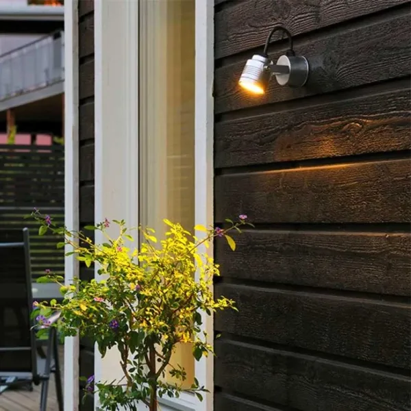 Silver Aluminium Outdoor Wall Light