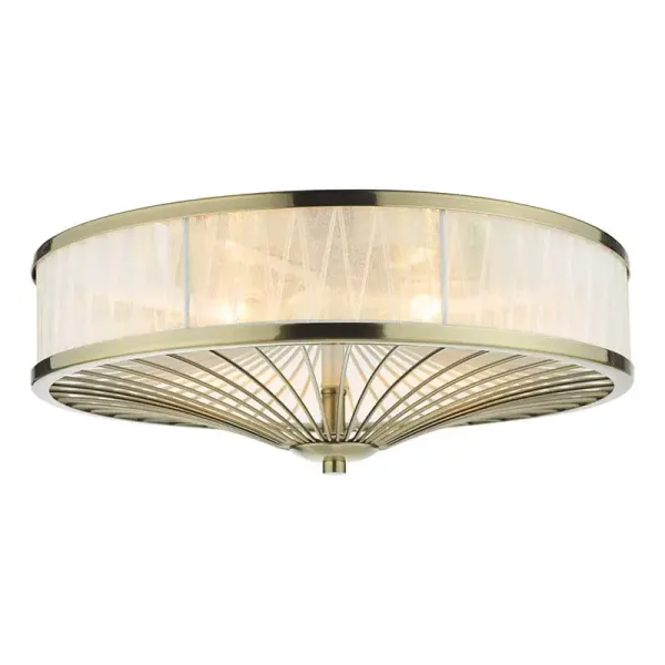 Antique Brass Flush Pendant Ceiling Light