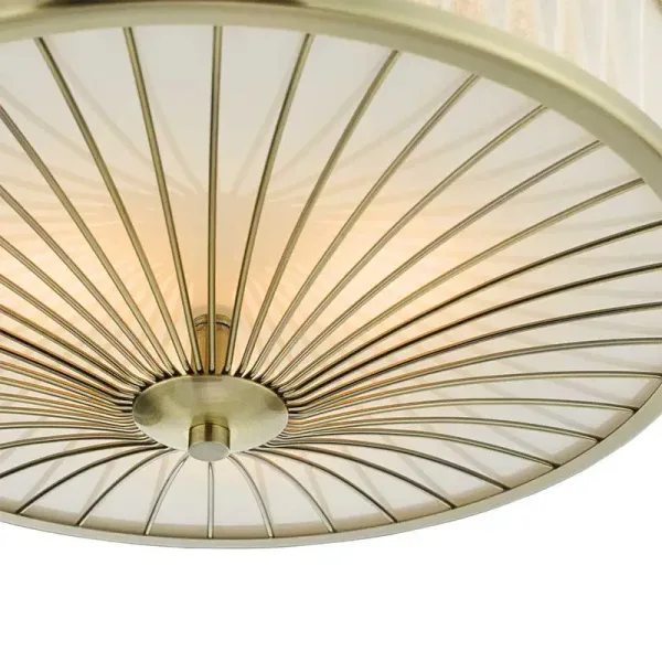 Antique Brass Flush Pendant Ceiling Light
