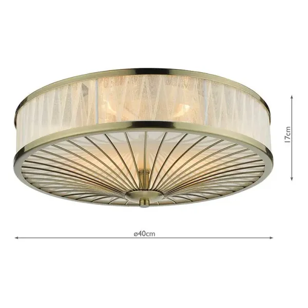 Antique Brass Flush Pendant Ceiling Light
