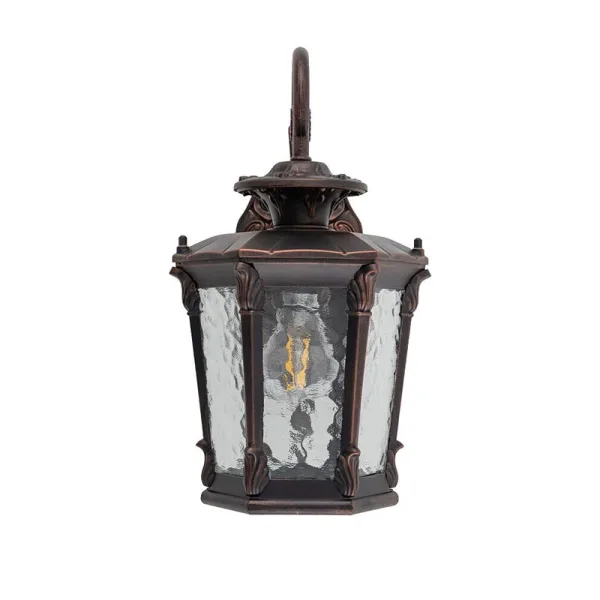Antique outdoor wall lantern front view