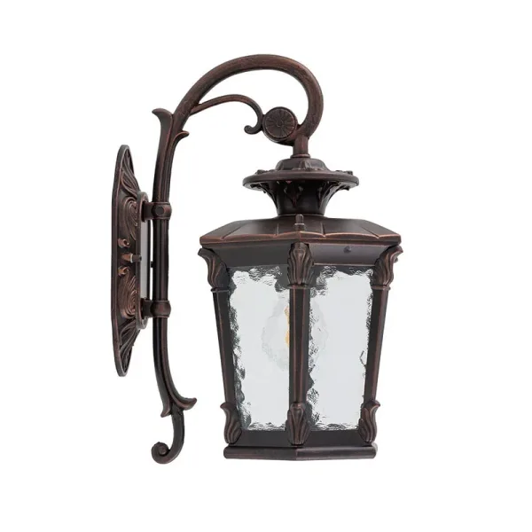 Antique outdoor wall lantern non lit side view