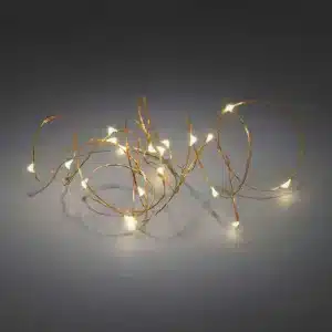 Battery powered 20 amber LED light set with timer function for indoor decorations