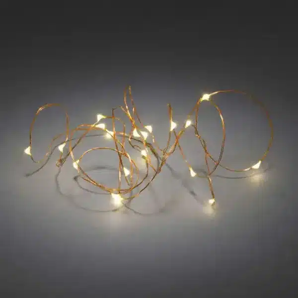 Battery powered 20 amber LED light set with timer function for indoor decorations