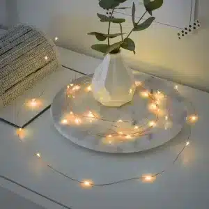 battery powered 40 amber LED light set with timer table decoration