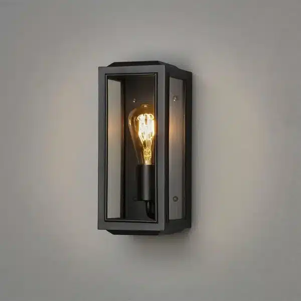 Black clear glass outdoor wall light gallery image