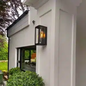Black Clear Glass Outdoor Wall Light Outside House Display
