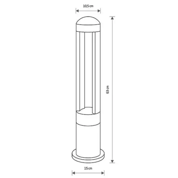 LED Round Garden Bollard Light in Black
