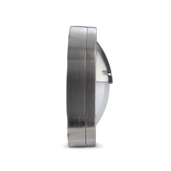 Solid Brass round outdoor wall light in nickel finish unlit side