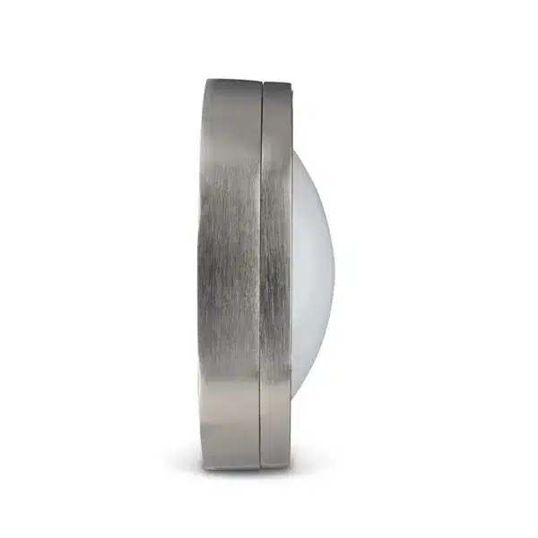 Brass nickel plated outdoor wall light side non lit view