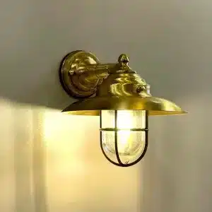 Brass oval cage outdoor wall light front product image