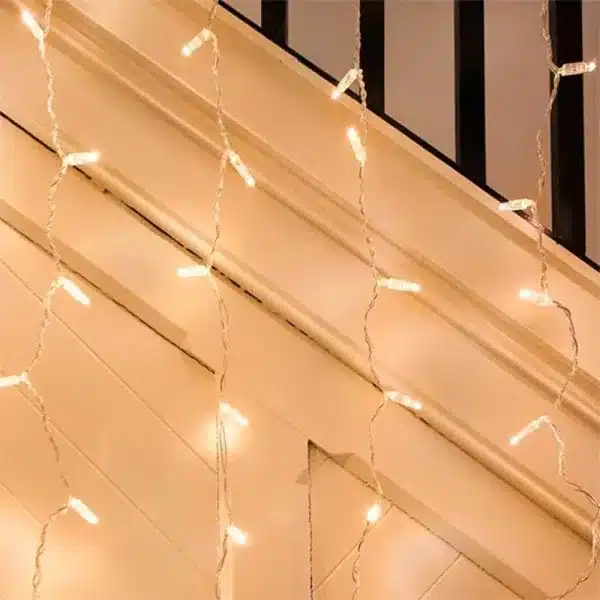 Connectable indoor LED curtain light 1.5m drop in ice white close up