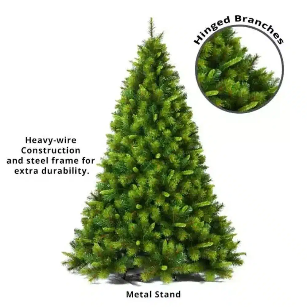 Evergreen-Artificial-Christmas-Tree-7ft-Tall-Features Evergreen artificial Christmas tree 7ft tall features