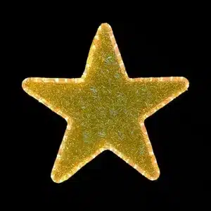 Gold metallic 2D star decoration for outdoor use