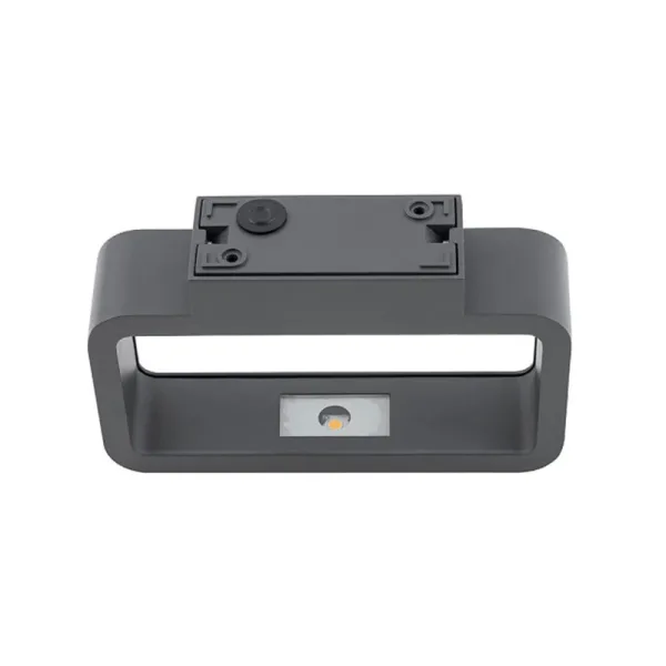 Graphite LED outdoor wall light warm white back view built in LED