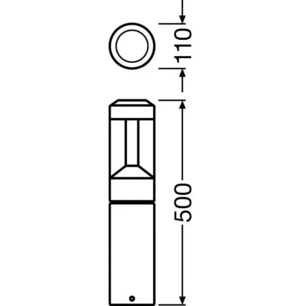 Grey Lantern 50cm Bollard Light