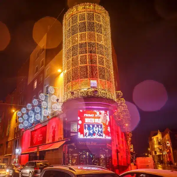 LED connectable curtain Christmas lights in 10m drop warm white on Smyths Bar