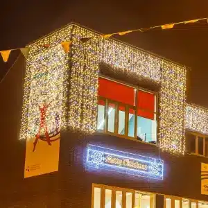 LED curtain Christmas lights 3m warm white with ice white flash product image