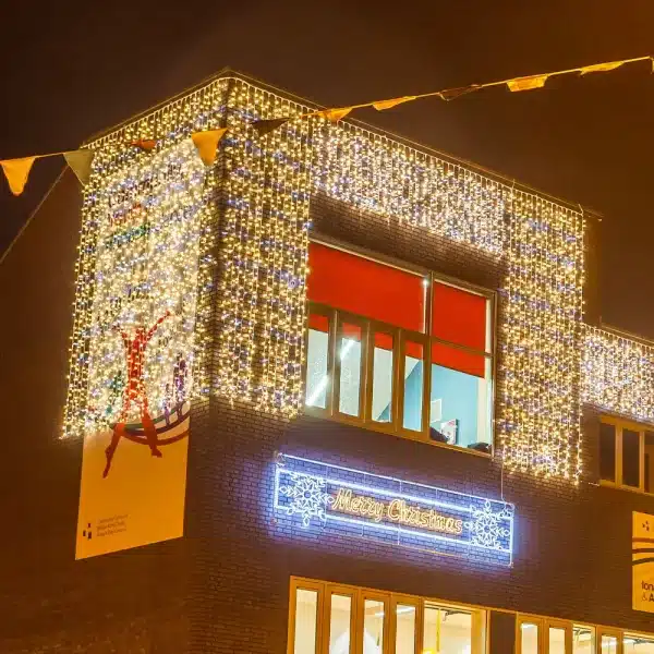 LED curtain Christmas lights 3m warm white with ice white flash product image