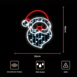 LED Santa Claus Christmas 2D decoration size and features