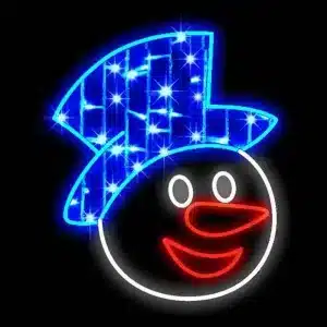 LED Snowman face 2D Christmas decoration for outdoor use