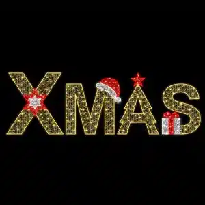 Large LED 2D XMAS decoration feature for indoor and outdoor use