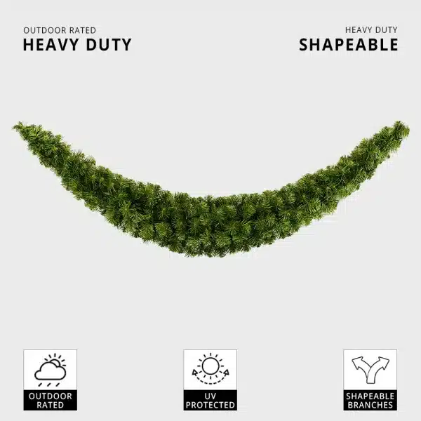Large plain outdoor Christmas swag garland features