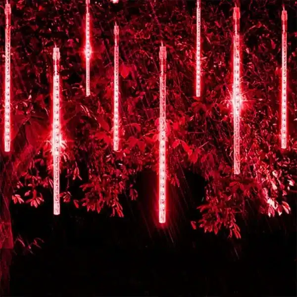 10 low voltage icicle snow tube lights red 50cm tall product image