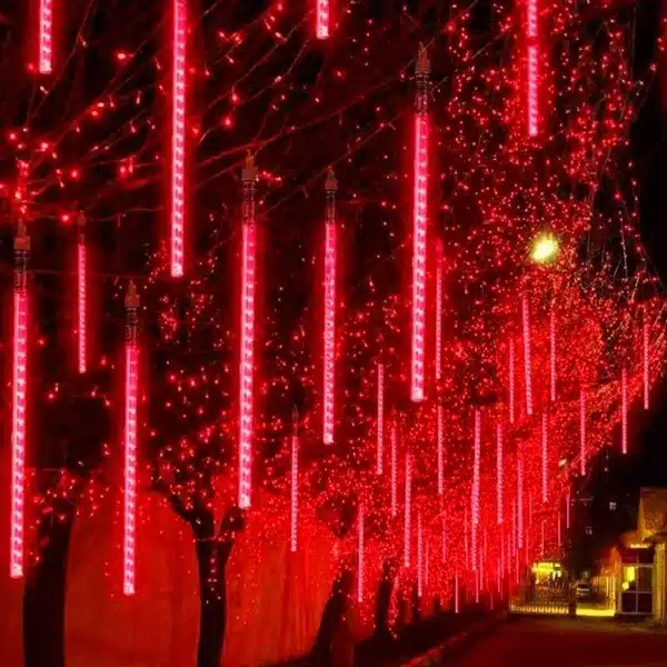10 low voltage icicle snow tube lights red 80cm tall gallery image