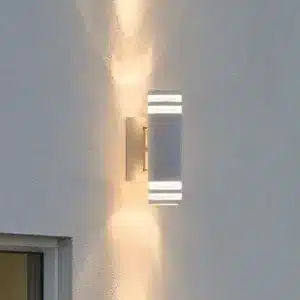 Double outdoor wall light in matt white finish product image