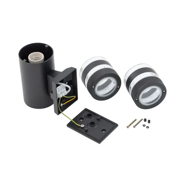 Modern black outdoor wall light components