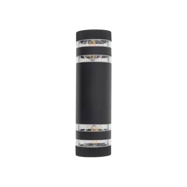 Modern black outdoor wall light front view