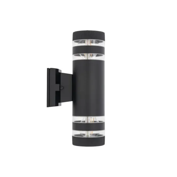 Modern black outdoor wall light side view