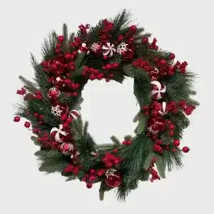 Candy Mixed Baubles Christmas Wreath 75CM