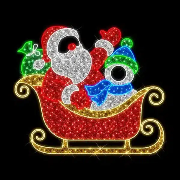 Santa sleight selfie Christmas decoration for festive photo moments
