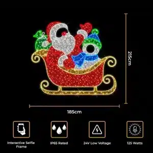 Santa sleight selfie Christmas decoration size and features